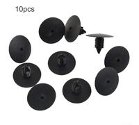 Wheel Arch Lining Clips for Clio MK2 MK3-10 Pack Black Plastic Rivets 10mm Hole, 35mm Head Width - Splash Guard Trim Spruce Fasteners Compatible with Select