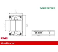 Wheel bearing 713 6905 00 FAG for FIAT LANCIA