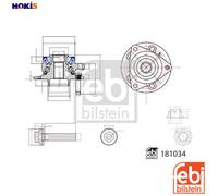 WHEEL BEARING KIT 181034 FOR OPEL ASTRA/Van/Hatchback/Sports/Tourer 1.0L 3cyl