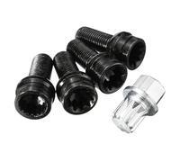 Wheel Bolt Compatible With VW For Golf For Beetle For Passat 5pcs Locking Nuts Bolts Sets Alloy Wheel Fasteners Key M14x1.5 OE 8D0601139F
