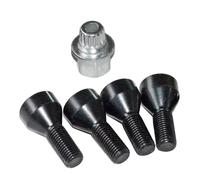 Wheel Bolts Nuts Car Wheel Lock Set Black Lug Bolts Parts 36136786419 Compatible With BMW For 323i 1998-2000 For 325Ci 2001-2006 For 328i 1996-2000
