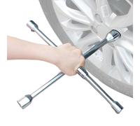 Wheel Brace Wrench, 4-Way Wheel Brace Wrench | 4-Way Folding Wheel Wrench, , Multifunctional, Portable 14 Inch Tyre Iron Wrench for Trucks, Motorhomes and Cars