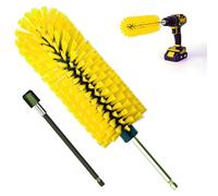 Wheel Brush, Soft Drill Wheel Cleaner Brush, Highly Dense and Durable Rim Cleaner Brush for Wheels, Rims, Engines, Exhaust,Motorcycles (Yellow)