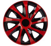Wheel caps wheel trims wheel hubcaps set of 4 black and red DR KFZ 15 inch