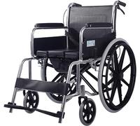 Wheel Chair Leather Wheelchairs Folding Lightweight Adults Sitting Toilet Wheelchairs Footrest Disabled 24inch Rear Wheels Folding Wheelchair