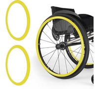 Wheel Chair Push Covers,1 Pair Silicone Wheelchair Rim, 22/24inch, Non-Slip Rings(Yellow,24in)