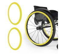 Wheel Chair Push Wheel Covers,1 Pair Silicone Wheelchair Rim Covers, 22/24inch Wheelchair Push Rim Covers, Non-Slip Wheelchair Push Rings(Yellow,22in)