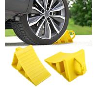 Wheel Chocks 2 Pack,Caravan Wheel Chocks,Heavy Duty Tyre Saver Brake Stoppers,Ridged Anti-Slip Wedge Wheel Chocks With Handles,Wheel Stopper for Cars Caravans Motorhomes Trailers Horseboxes (2PCS)