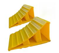 Wheel Chocks 2PCS Caravan Wheel Chocks Heavy Duty, [Upgraded Larger] 20x12x11cm Car Wheel Chocks Stoppers Plastic Rubber Tyre Saver, Trailer Chocks Rubber Chock Blocks, Camper Wheel Chock backstops