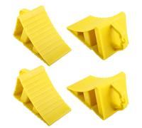 Wheel Chocks 4 Pack,Caravan Wheel Chocks,Heavy Duty Tyre Saver Brake Stoppers,Ridged Anti-Slip Wedge Wheel Chocks With Handles,Wheel Stopper for Cars Caravans Motorhomes Trailers Horseboxes (4PCS)