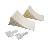 Wheel Chocks Including Holder Pack of 2 White 1600 kg
