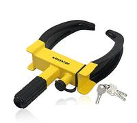 Wheel Clamp Lock Universal Security Tire Lock Anti Theft Lock Fit Most Vehicles Max 10" Tire Width and 7" Reach for Trailers SUV Boats ATV's Motorcycles Golf Cart Great Deterrent Bright Yellow/Black