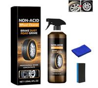 Wheel Cleaner Deep Cleaning Fast-Acting, 120ml Tire Rim Cleaning Kit, with Sponge Cloth, Multi-Purpose Wheel Refurbishing Polish Spray, for Car Detailing (1pcs)