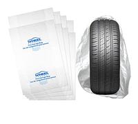WHEEL CONNECT Tire Storage Bags. Made of Polyethylene LDPE, 38”X42”H, White with Logo, Pack of 8pcs.