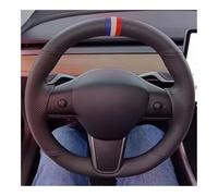Wheel Cover Car Steering Wheel Cover Hand Sewn Carbon Fiber Suede Leather For Model 3 2017-2020 Car Interior Accessories
