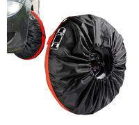 Wheel Cover - Spare Tire Cover, Heavy-Duty 190T Polyester Wheel Covers, Tire Bags with Handle | Waterproof Anti-Puncture Dustproof Auto Spare Tires Storage Bags for Car UV SUV Truck Black