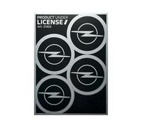 Wheel Cover Sticker Set Compatible with Opel, 4 Logos Diameter 48 mm, Licensed Product, 94 x 131 mm (Black)