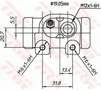 Fits TRW BWD307T Wheel brake cylinder BWD307T As part of ZF Aftermarket, every