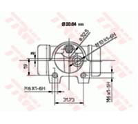 Wheel cylinder Cast Iron BWF118 TRW for VOLVO FSO