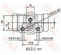 Wheel cylinder Cast Iron BWH311 TRW for BMW 3 Compact