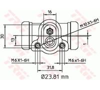 Wheel cylinder Cast Iron BWK103 TRW for BMW 3 3 Coupe 3 Convertible