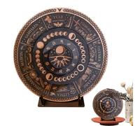 Wheel Decoration 'Year - Heavenly Rune Circle Wooden Astrology Board Engraved Pagan Wall Art Holiday Spiritual Meditation Decoration | Ideal for Home, Office