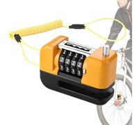 Wheel Disc Lock - Anti Theft Motorcycle Security Lock, Combination Locking Device, Waterproof Gear | Bicycle E Bike Motorbike Riding Safety Brake Locks Reflective Strip Night Visibility Mountaineering