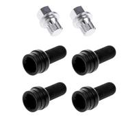 Wheel Hub Bolts Nuts Compatible With VW For Golf For Jetta For Passat For Beetle 4pcs Wheel Bolts M14*1.5 Wheel Screw Bolts Lock Nut Key Adapter 8D0601139F(Black)