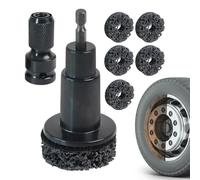 Wheel Hub Cleaning Kit,Wheel Hub Resurfacing Kit,Wheel Stud and Hub Cleaner,Inner Rim Cleaner Tool Quick Rust Removal for Lug Studs and Rotors,Fits 1/2” Wrenches or Electric Drill