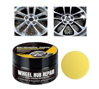 Wheel Hub Polish and Scratch Repair,80g Hub Polishing Paste with Sponge,Car Rim Cleaner for Auto Detailing, Motorcycle, Truck, Alloy Wheels, Tire Rims, and Daily Vehicle Detailing Needs