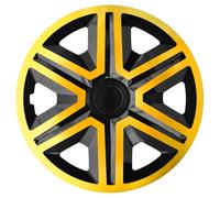Wheel hubcaps impact resistant ABS plastic two tone gold Action 15 inch