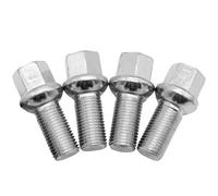 Wheel Lug Bolt Nuts Compatible With Arteon 2017 For Beetle 1998 1999 2010 4PCS Car Wheel Bolts Lug Nuts M14x1.5 28mm Thread Radius WHT002437 431601139A(Silver)