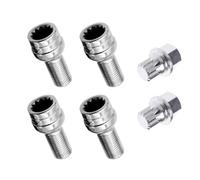 Wheel Lug Bolts auto Compatible With For A8 For TT Car Wheel Studs 4pcs M14x1.5 Wheel Lock Nut Set Key Adapter And Hub For Bolt Set Stud Nuts