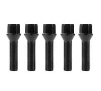 Wheel Lug Bolts Studs 10pcs M14x1.25/M14x1.5 Black Lug Bolts 17 Hex 28mm/40mm/42mm/45mm/47mm Thread Shank Length Wheel Bolts Cone For Seat(M14x1.5,42mm)
