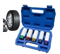 Wheel Lug Nuts Socket - 15 17 19 21 22 Mm Repair Tools - 6-Point Deep Socket Set | for Truck Auto SUV Sedan Brake Service Tire Rotation Flat Tire Workshop Home Garage