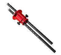 Wheel Marking Gauge Double Head Wheel Marking Gauge Aluminum Parallel Line Drawing Tool Woodworking Marking Scriber Ruler(Red-Black)