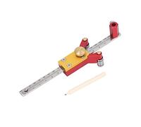 Wheel Marking Gauge Sliding Wood Scribe Tool, Aluminum Alloy Parallel Scriber with Clear Scale for Linear Arc Drawing and Height Measurement on Wood Glass Ceramic
