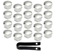 Wheel Nut Caps 20PCS Silver Hex Trim Kit for Auto Rims, 19mm Wheel Nut Covers with Removal Tool, Exterior Styling Accessories, 19mm Hexagonal Lugnut Covers for Truck Sedan Wheels Decoration