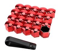 Wheel Nut Stud Bolts 20Pcs Car Wheel Nut Caps 17mm/19mm/21mm Auto Hub Screw Cover Car Wheel Nut Bolts Covers Tire Accessories(Red1,21mm)