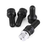 Wheel Nuts,Locking Wheel Nuts 5Pcs Black Alloy Car Wheel Locking Lug Nuts Anti-theft Stainless Steel Fit use for VW Fit use for AUDI A3 A4 A5 Fit use for Bora M14x1.5