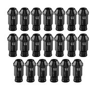 Wheel Nuts, Radmutter M12X1,5, Akozon 20Pcs Car Tire Screw, Wheel Nuts Secure Racing Wheel Nut M12X1.5 Car Secure Racing Lug Aluminum Wheel Locking Nut Nuts Tire Screw Screws (Black)