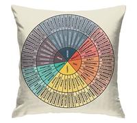 Wheel of Emotions Feelings Throw Pillow Cover Cozy Square Pillow Case Home Decorative for Bed Couch Sofa Living Room Cushion Cover 18''X18'',One Size,220323