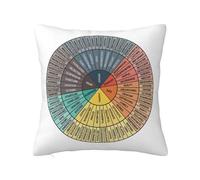 Wheel of Emotions Feelings Throw Pillow Covers Soft Decorative White Throw Pillowcases Cushion Case Square for Home Decor Bed Couch Car Living Room 18x18 Inch