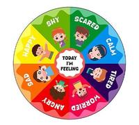 Wheel of Feelings and Emotions Round Rug, Mental Health Educational Rug for Classroom, Calming Rugs, Emotions Feeling, Carpet ABC for Kids Therapist Back to School Gifts