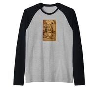 Wheel of Fortune Tarot Card Scrapbook Design Raglan Baseball Tee
