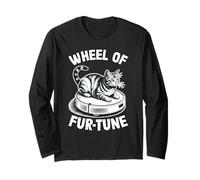 Wheel of Fur-Tune Cat Joke Robot Vacuum Cleaner Cat Long Sleeve T-Shirt