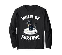 Wheel of Fur-Tune Cat Joke Robot Vacuum Cleaner Cat Long Sleeve T-Shirt