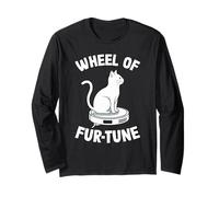 Wheel of Fur-Tune Cat On Robot Vacuum Cleaner Cat Long Sleeve T-Shirt