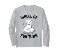 Wheel of Fur-Tune Cat On Robot Vacuum Cleaner Cat Long Sleeve T-Shirt