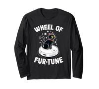 Wheel of Fur-Tune Cat On Robot Vacuum Cleaner Cat Long Sleeve T-Shirt